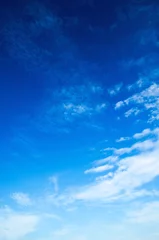Poster blue sky background with tiny clouds © ZaZa studio