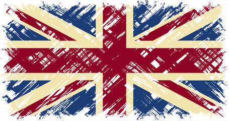 British grunge flag. Vector illustration.