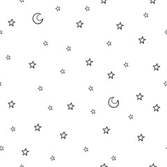Seamless pattern with stars and moon. Good night!