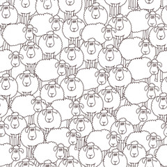Naklejka premium Seamless pattern with sheep