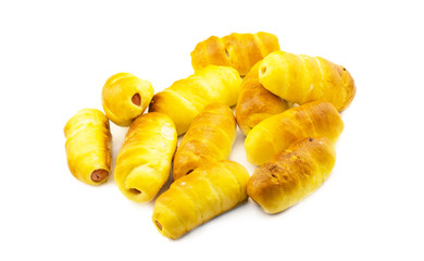 Sausage in the dough and baked