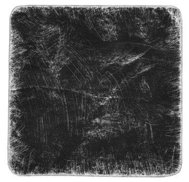 Scratched Old Paper With Frayed Edges Isolated On The White.  Black And White