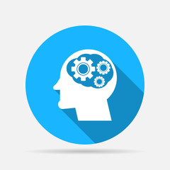 head with cog settings icon