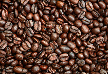 Roasted coffee beans background