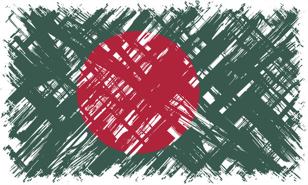 Bangladeshi Grunge Flag. Vector Illustration.