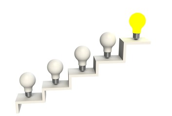  Top glowing light bulb