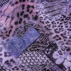 Obraz premium texture of print fabric striped leopard and flower