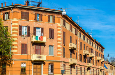 Fototapeta na wymiar Buildings in the city centre of Ferrara - Italy