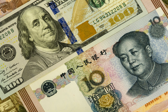 Background of banknotes from different countries