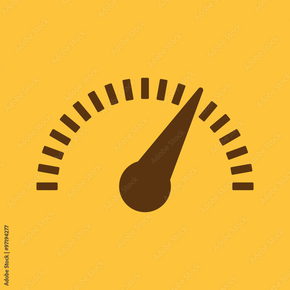 Poster the tachometer, speedometer and indicator icon.
