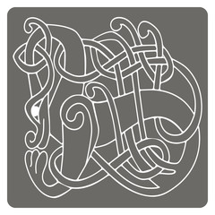 monochrome icon with Celtic art and ethnic ornaments for your design