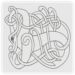 monochrome icon with Celtic art and ethnic ornaments for your design