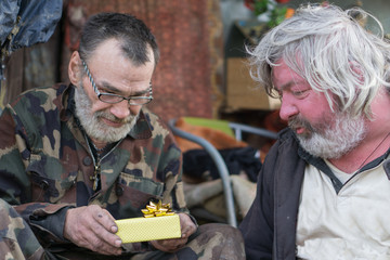 homeless and christmas gift
