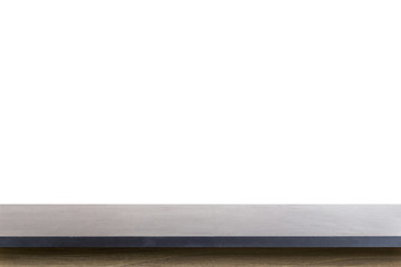 Empty top of granite stone table isolated on white background