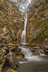 Waterfall in a mountain gorge.Vandam.Gabala.Azerbaijan