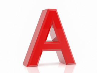 the red letter Z on white background 3d rendering
