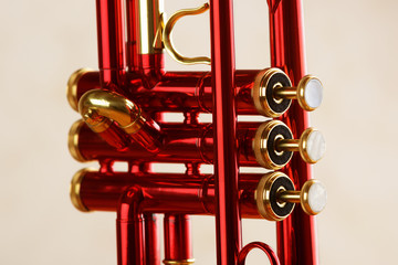 Red brass trumpet © imfotograf