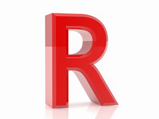 the red letter Z on white background 3d rendering