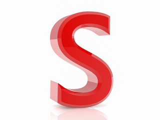 the red letter Z on white background 3d rendering