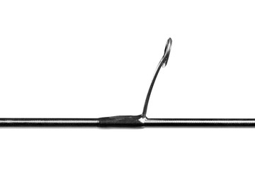 Fishing rod spinning ring for line close-up, isolate on white ba