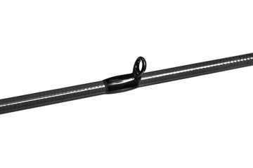 Fishing rod spinning ring for line close-up, isolate on white ba