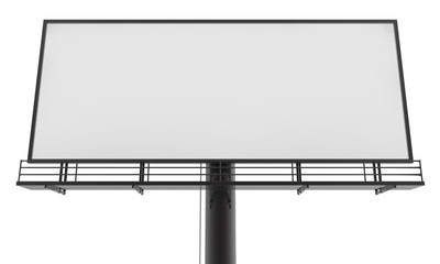 Blank billboard ready for new advertisement 3d render on white background