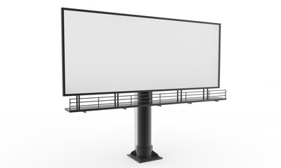 Blank billboard ready for new advertisement 3d render on white background