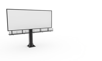 Blank billboard ready for new advertisement 3d render on white background