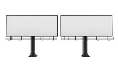 Obraz premium Blank billboard ready for new advertisement 3d render on white background