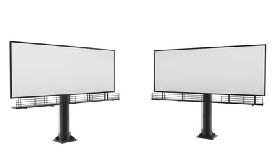 Obraz premium Blank billboard ready for new advertisement 3d render on white background