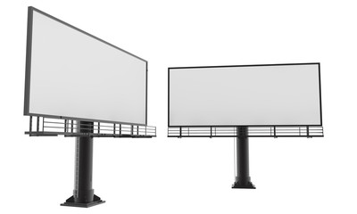 Obraz premium Blank billboard ready for new advertisement 3d render on white background