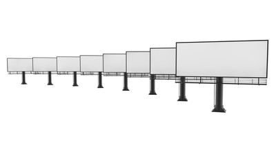 Obraz premium Blank billboard ready for new advertisement 3d render on white background
