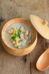 rice porridge with minced pork