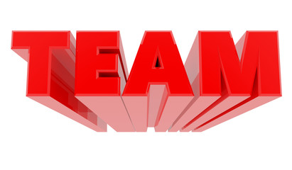 3D TEAM word on white background