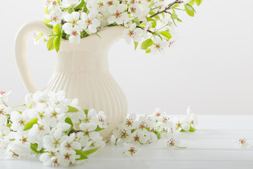 cherry flowers on white background