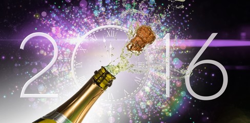 Composite image of champagne popping