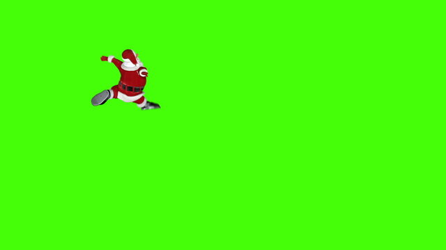 Santa Claus doing a funny dance, Chroma Key