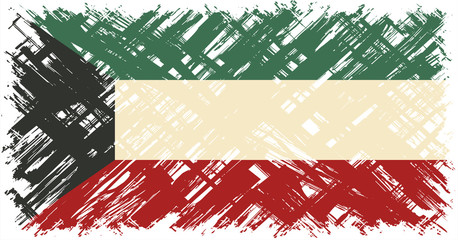 Kuwait grunge flag. Vector illustration.