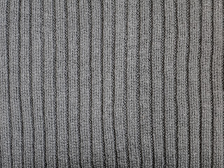 Gray ribbed knitted fabric