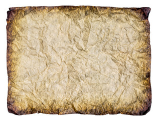 crumpled sheet of antique paper
