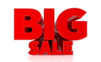 BIG SALE word on white background 3d rendering