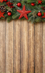 Fototapeta na wymiar Weihnachtlicher Hintergrund / Holz