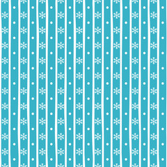 Blue seamless winter background of snowflakes, stripes and circles
