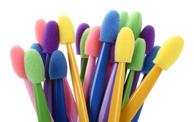 Fototapeta premium Colorful sponge brush eye shadow sticks