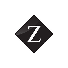Simple Initial Logo Black and White Z