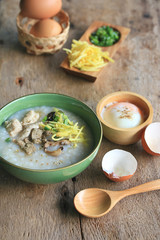 rice porridge with minced pork