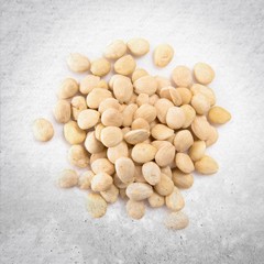 Almonds on white background