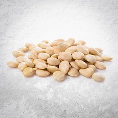 Almonds on white background