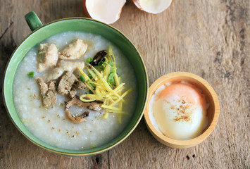 rice porridge with minced pork