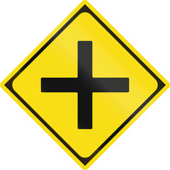 Japanese road sign - There are crossroads